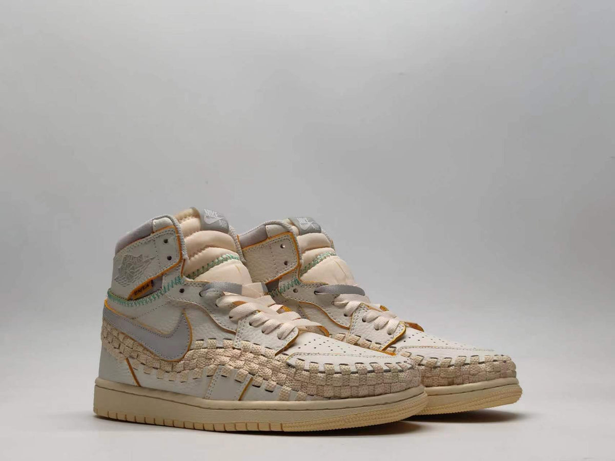 Air Jordan 1 High OG Triple Collab 'Grey/White' Woven