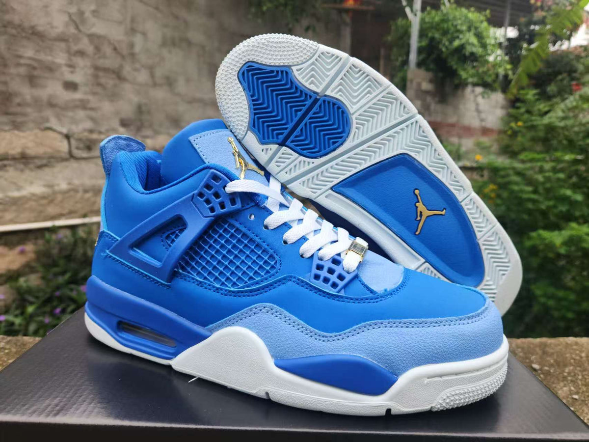 Air Jordan 4 Retro Royal‑Blue‑Gold