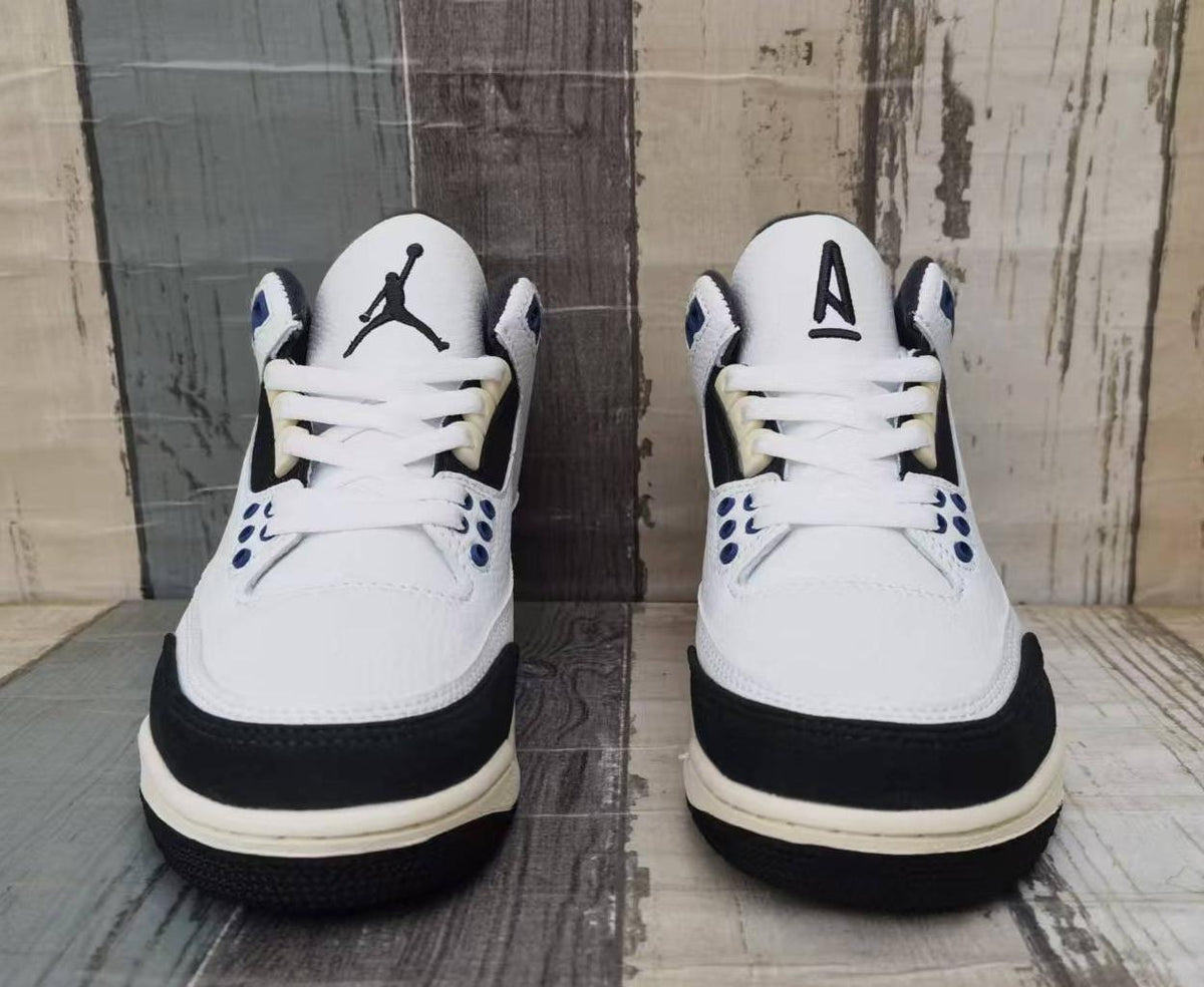 Air Jordan 3 Retro White‑Grey‑Blue Men's